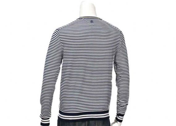 Jersey de rayas Suéter de punto moderno para hombre de algodón de invierno de manga larga en gris