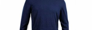 Navy Blue 12GG Thin Spring Jumper Mens Soft Handle Knitwear Round Collar