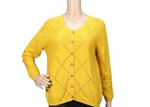 Cotton And Acrylic Button Spring Womens Knit Sweater, Soft Knit Cardigan