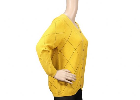 Cotton And Acrylic Button Spring Womens Knit Sweater, Soft Knit Cardigan