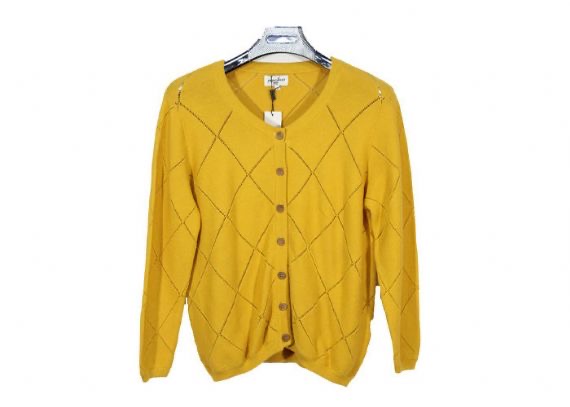 Cotton And Acrylic Button Spring Womens Knit Sweater, Soft Knit Cardigan
