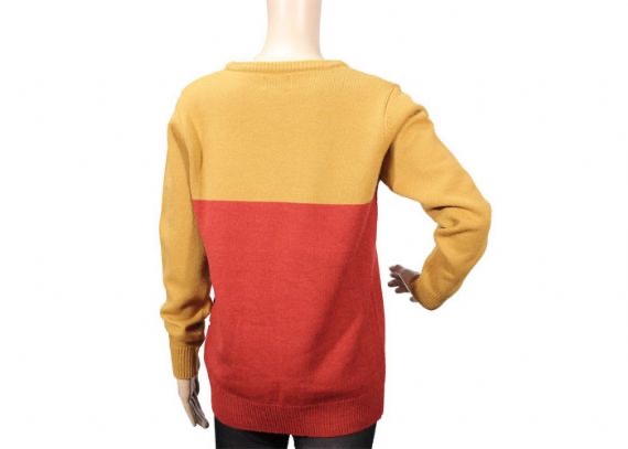 Prendas de punto del jersey del jersey del modelo del gato lindo del telar jacquar rojo y amarillo para las señoras