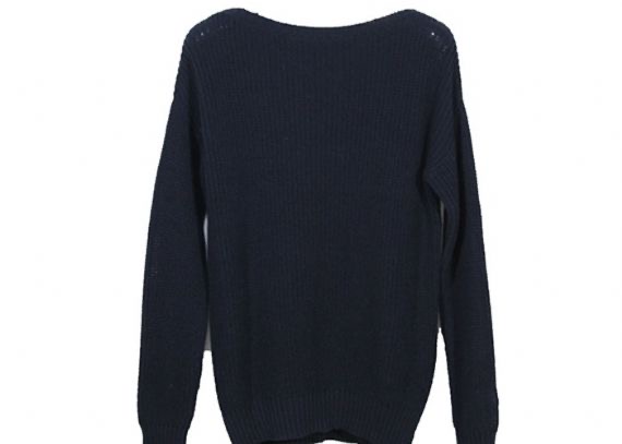 Navy Oversized Full Needle Cable Knit Sweater Womens Soft And Brethable For Winter