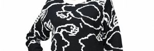 Pure Cotton Black And White Jacquard Womens Knit Sweater , Custom Spring Sweaters