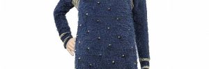 Pure Feather Yarn Rivet Soft Fuzzy Long Cozy Womens Knit Sweater Soft Hand Feel