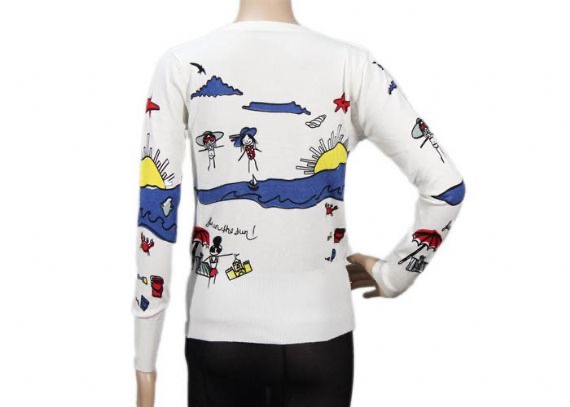 Casual de punto para mujer, tops cortos, cárdigan estampado, suéter delgado y ajustado
