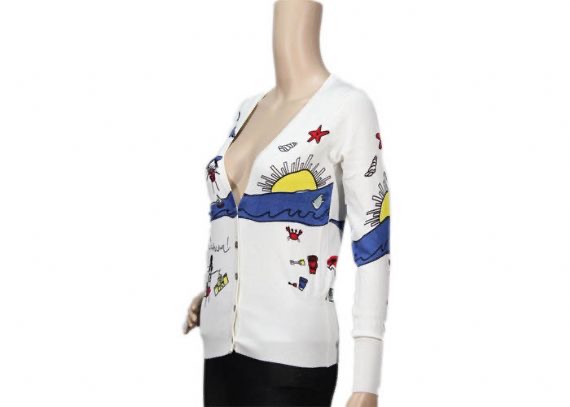 Casual de punto para mujer, tops cortos, cárdigan estampado, suéter delgado y ajustado