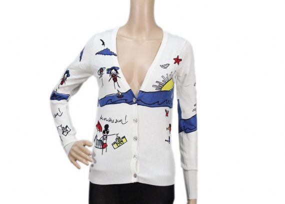 Casual de punto para mujer, tops cortos, cárdigan estampado, suéter delgado y ajustado