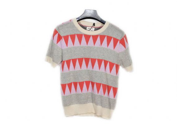 Jersey de punto con cuello redondo para mujer con top de jacquard en manga corta para la temporada de verano