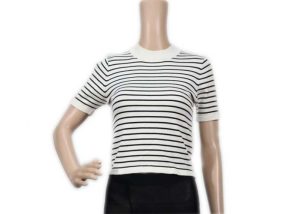 Computer Womens Knit Sweater Black And White Striped Cool T – Shirt Short Sleeve