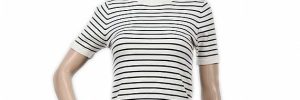 Computer Womens Knit Sweater Black And White Striped Cool T - Shirt Short Sleeve