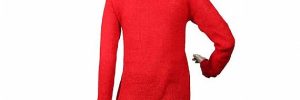Red Long Womens Knit Sweater Reindeer Head Pattern Christmas Pullover For Spring