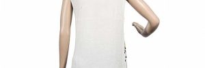Cozy White Crew Neck Printed Womens Knit Sweater Vest Sleeveless Anti - Wrinkle