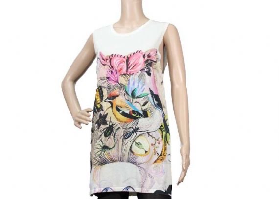 Chaleco de punto para mujer estampado con cuello redondo blanco acogedor sin mangas antiarrugas