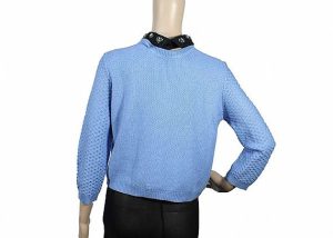 Light Blue Argyle Open Front Cardigan Zip Up Solid Color Sweater For Women