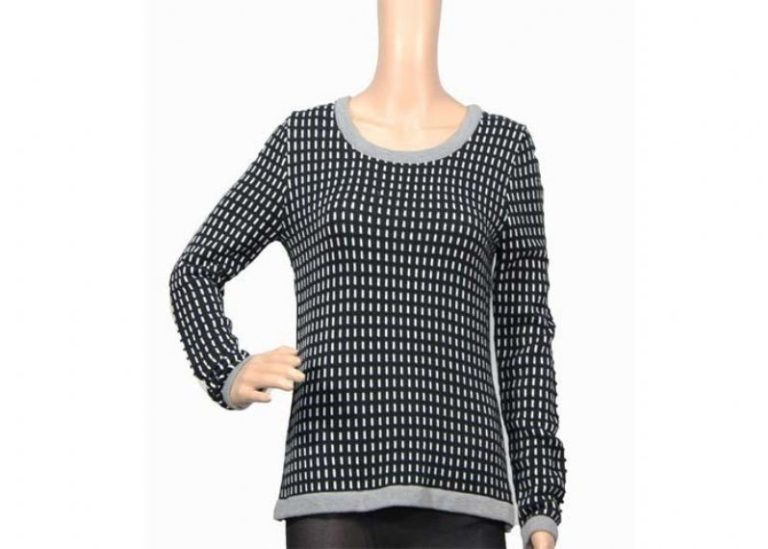 Autumn Winter Warm Thick Womens Knit Sweater Black And White Female Acrylic