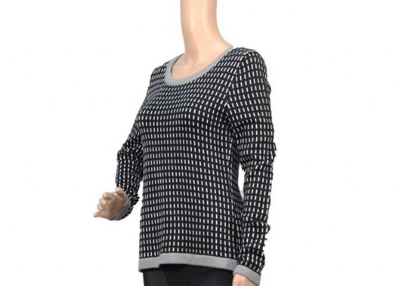 Otoño invierno cálido grueso para mujer suéter de punto blanco y negro acrílico femenino