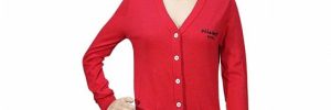 Red Long Sleeve Open Front Cable Knit Cardigan Button Up V Neck Cotton Cardigan
