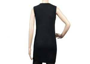Black Gold Color Sleeveless Womens Knit Sweater Vest , Long Ladies Sweater Vest