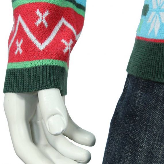 Fábrica de algodón de punto de acrílico muñeco de nieve que monta la rebeca de Navidad para hombre