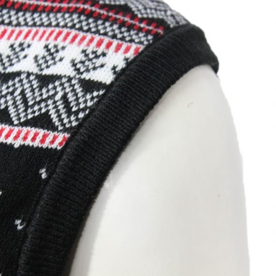 Custom Novelty Fireplace Knitted Xmas Sleeveless Vest