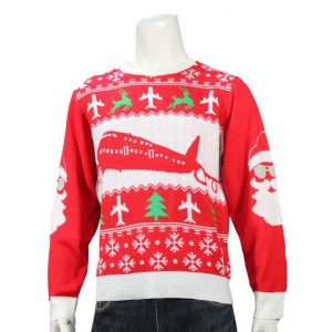 Red Knitted Taxiway Men Ugly Christmas Sweater Manufacturer