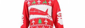 Red Knitted Taxiway Men Ugly Christmas Sweater Manufacturer