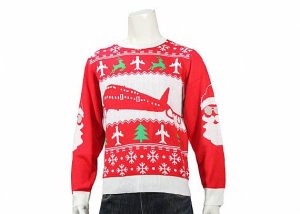 Red Knitted Taxiway Men Ugly Christmas Sweater Manufacturer