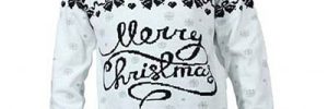 Classic Black And White Jacquard Knitted Merry Christmas Sweater For Men
