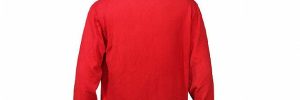 Mens Red Round Neck 12 Gauge Christmas Sweater With Fireplace Patterns For Adult