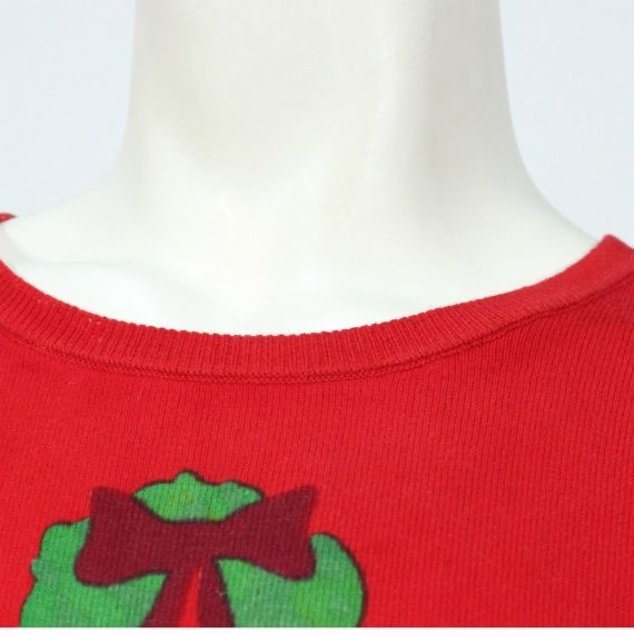 Suéter rojo de Navidad de calibre 12 con cuello redondo para hombre con patrones de chimenea para adultos