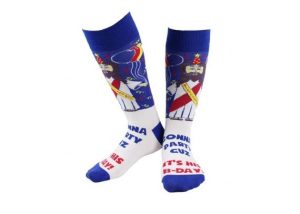 Jesus Birthday Knee High Mens Ugly Christmas Socks