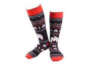 Adult Navy Cotton Funny Ugly Xmas Socks