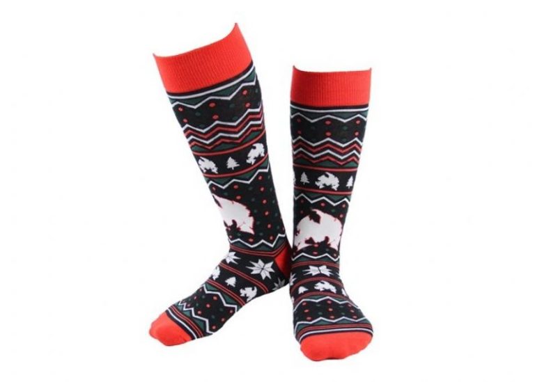 Adult Navy Cotton Funny Ugly Xmas Socks
