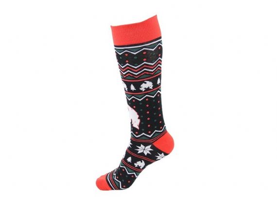 Calcetines de Navidad feos divertidos de algodón azul marino para adulto