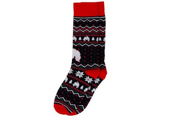 Calcetines de Navidad feos divertidos de algodón azul marino para adulto