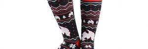 Adult Navy Cotton Funny Ugly Xmas Socks