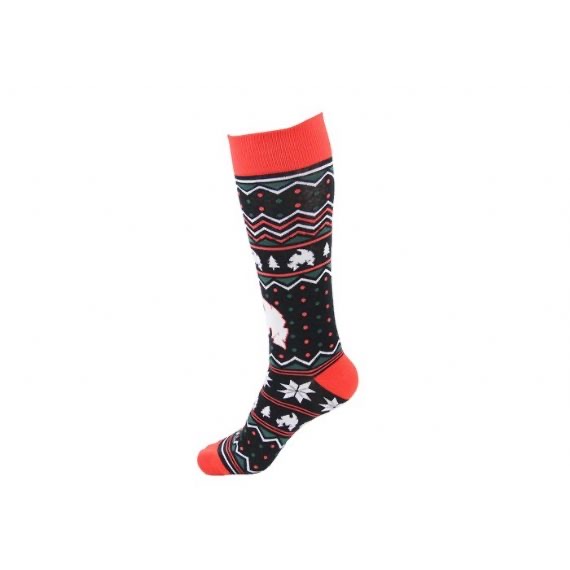 Calcetines de Navidad feos divertidos de algodón azul marino para adulto