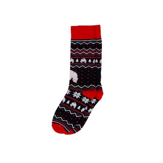 Calcetines de Navidad feos divertidos de algodón azul marino para adulto