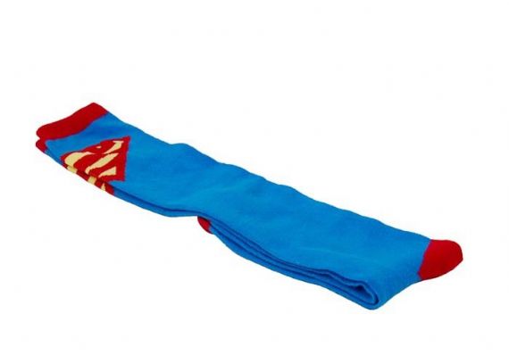 Calcetines deportivos hasta la rodilla con logotipo personalizado de Superman azul