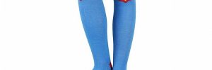 Blue Superman Custom Logo Knee High Sports Socks
