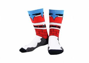Red Fireplace Knitted Funny Warm Christmas Socks