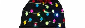Custom Colorful Warm Winter Accessories Cozy Cotton Christmas Beanie With Light