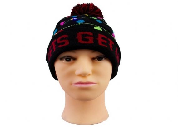 Gorrita tejida acogedora de la Navidad del algodón de los accesorios calientes coloridos de encargo del invierno con la
