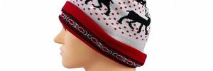 Acrylic Reindeer Pattern Warm Winter Accessories LED Light Knitted Christmas Hat