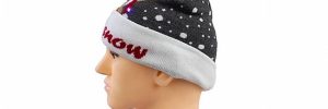 Grey Knitted 9GG Men Christmas Beanie Hats Lighted Pom Pom Ball For Christmas Day