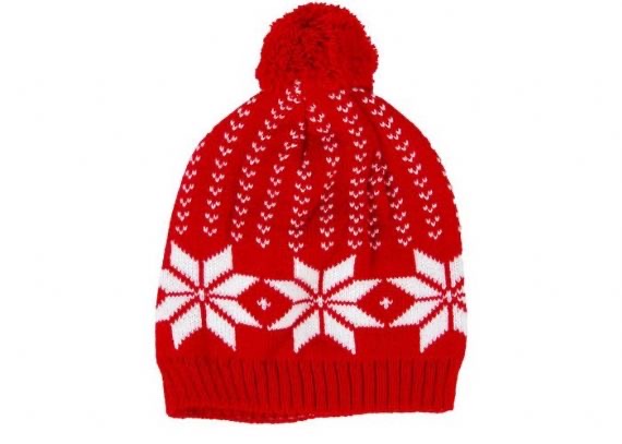 Acrílico puro Calibre 12 Accesorios cálidos de invierno Conjunto de gorro y bufanda de Navidad rojos