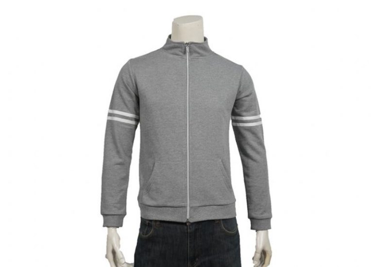 Spring Mens Knit Sweater Grey Cable Knit Cardigan Design 100% Acrylic With Zippers