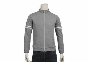 Spring Mens Knit Sweater Grey Cable Knit Cardigan Design 100% Acrylic With Zippers