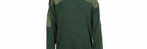 Oliver Green Wool Round Neck Military Uniform Sweater